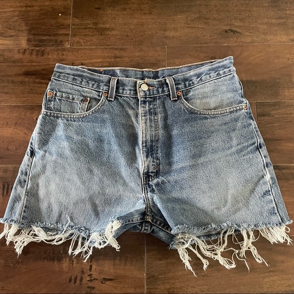 Levi's Pants - Levi’s - high rise cut off raw hem jean shorts